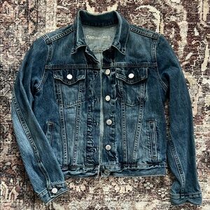 GAP 100% Cotton Icon Denim Jacket Saddle Blue XSP - Extra Small Petite